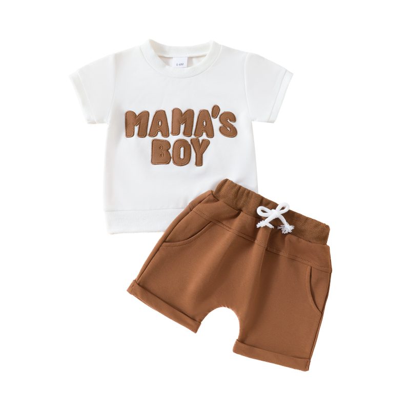 Letter Print Short-sleeve Shorts Set - Image 8