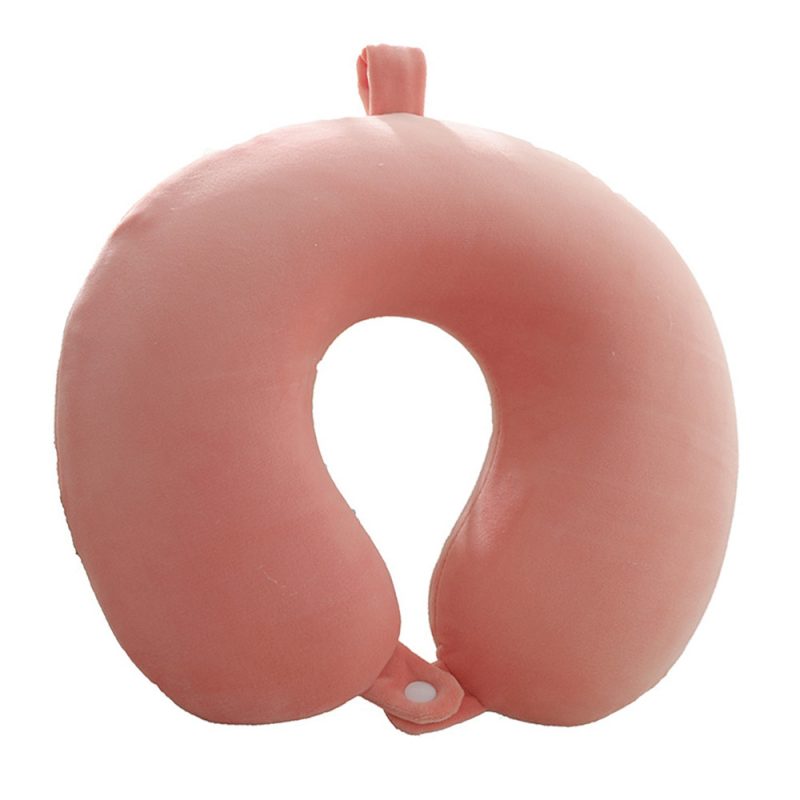 Solid Color U-shaped Memory Core Travel Pillow - Image 3