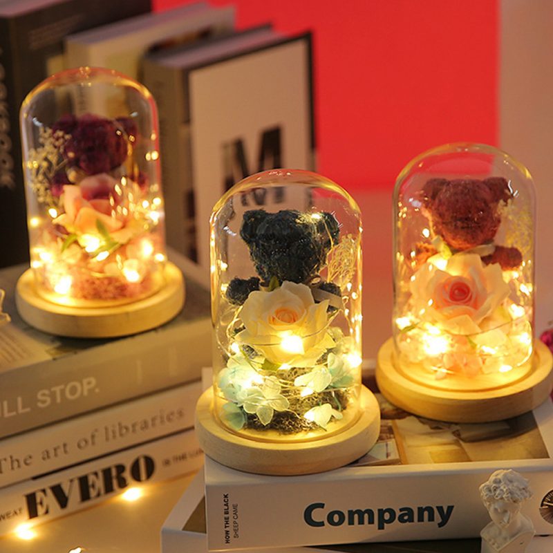 Eternal Rose Flower Teddy Bear With Light - Image 6
