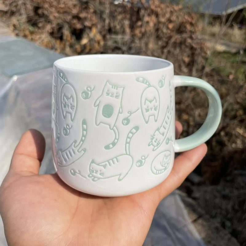 Chubby Little Cats And Dogs Ceramic Mugs