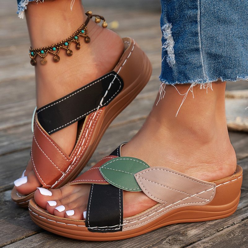 Cross-Strap Peep-Toe Slippers - Image 7
