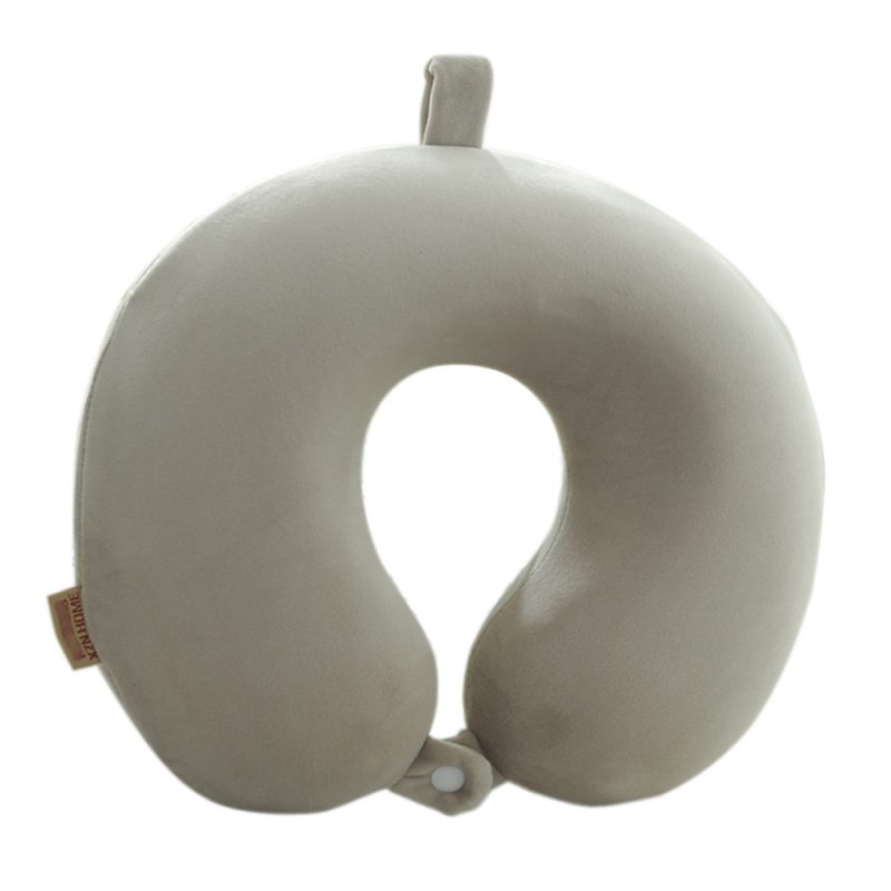 Solid Color U-shaped Memory Core Travel Pillow - Image 4