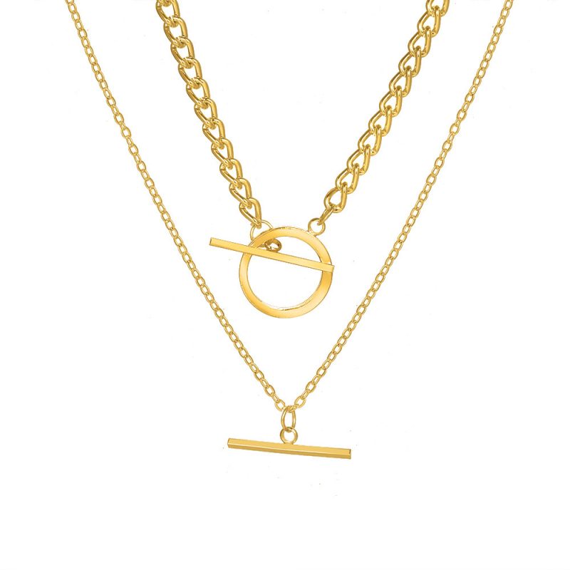Double OT Chain Pendant Necklace - Image 3