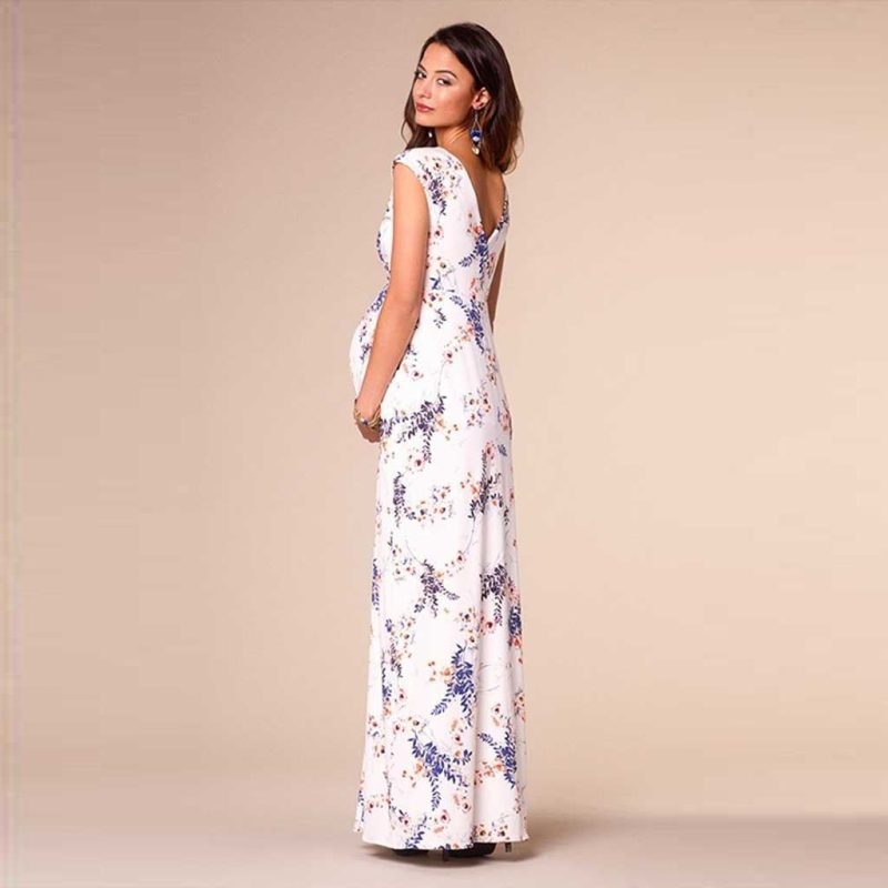 Printed Slim Thin Floral Chiffon Dress - Image 7