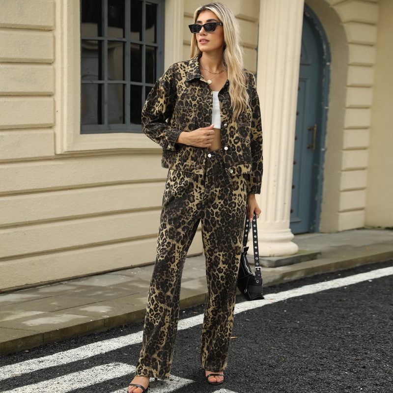 Leopard Print Denim Jacket - Image 4