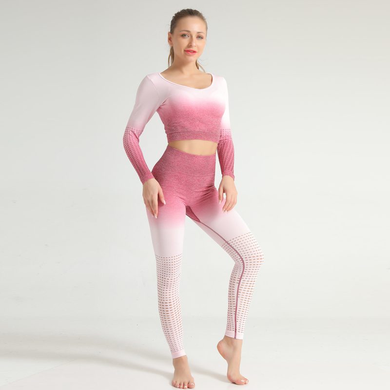Women's Gradient Dotted Sports Yoga Set