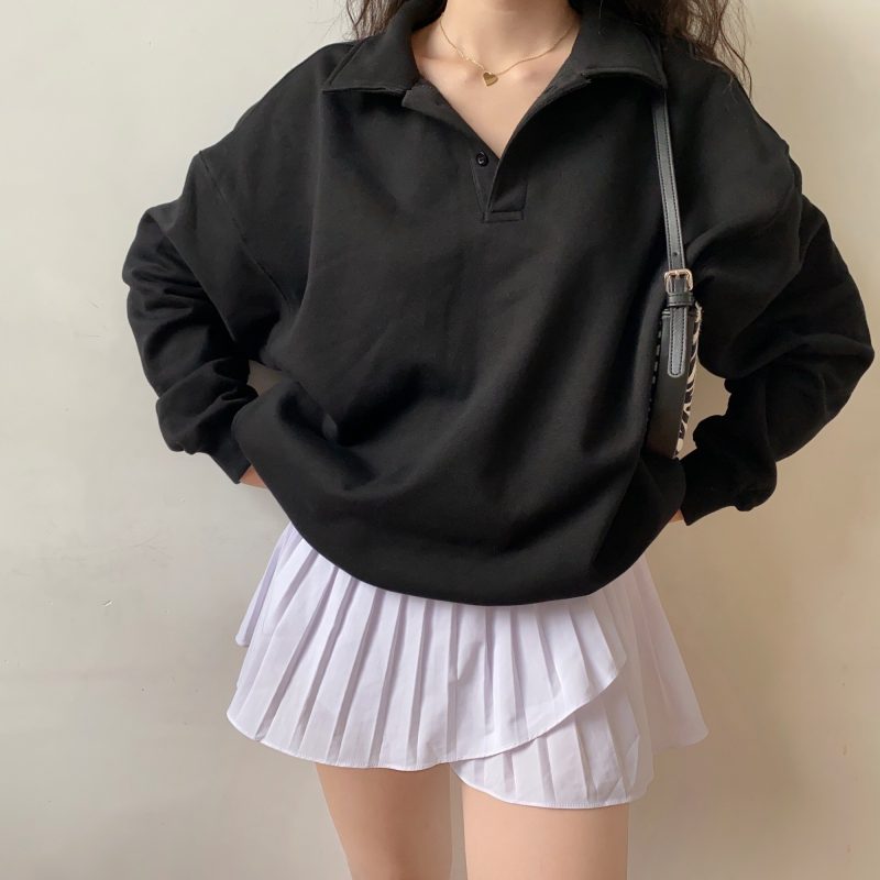 Retro Profile Polo Lapel Sweater