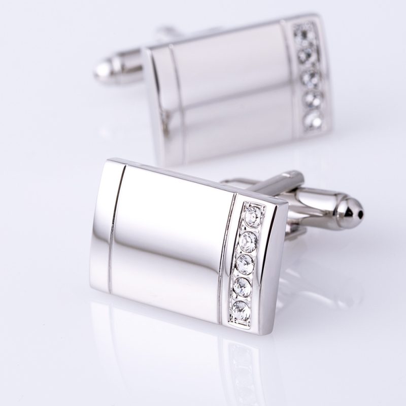 Silver Diamond Cufflinks - Image 5