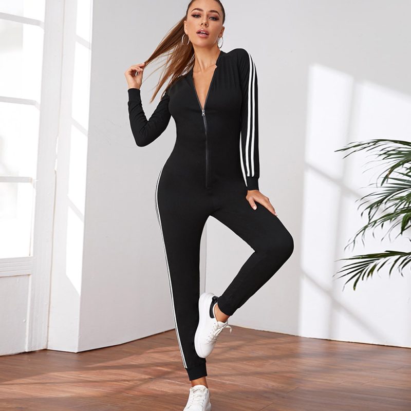 Women's Long-sleeved Zipper Fleece Jumpsuit - Image 4