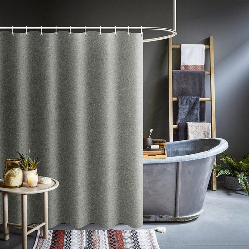 Imitation Linen Grey Shower Curtain - Image 5