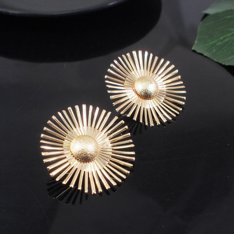 Geometric Sunflower Earrings - Image 3