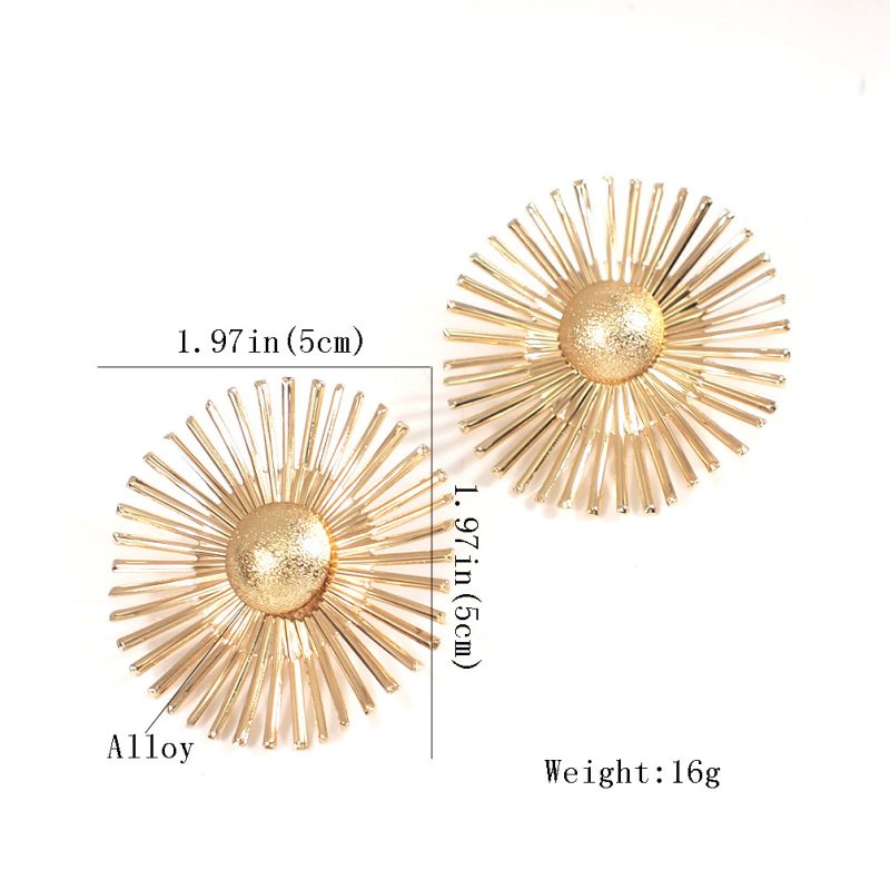 Geometric Sunflower Earrings - Image 5