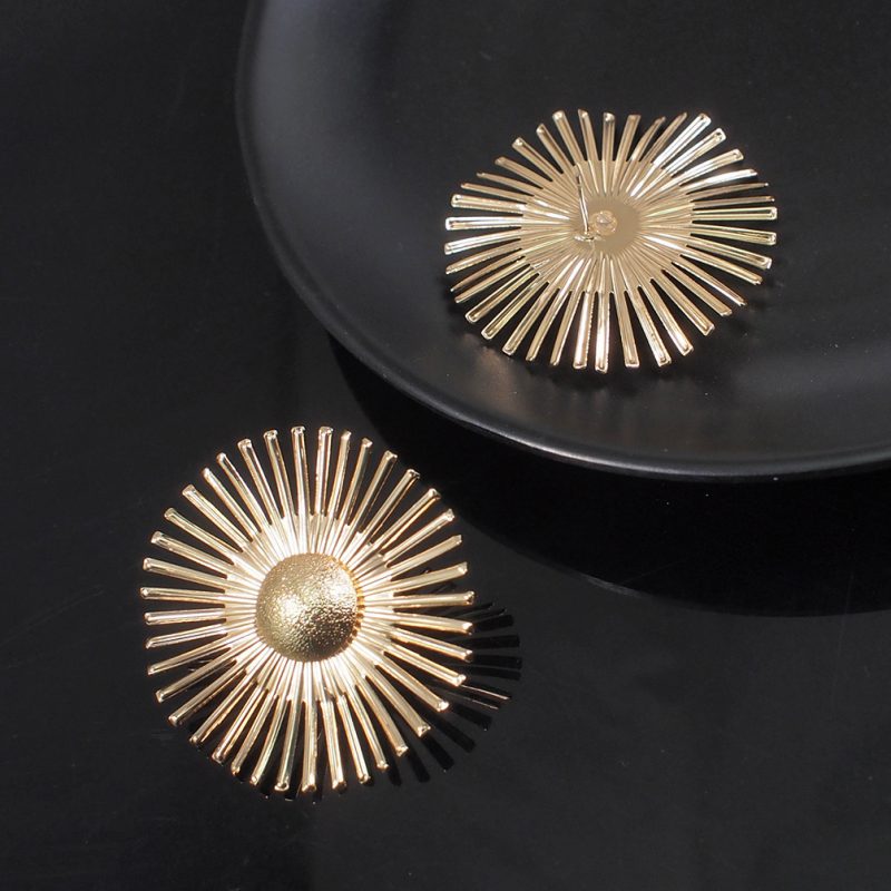 Geometric Sunflower Earrings - Image 2