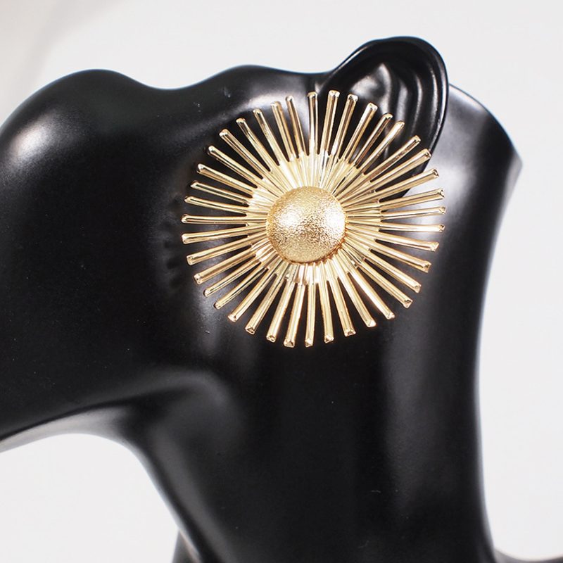 Geometric Sunflower Earrings - Image 4