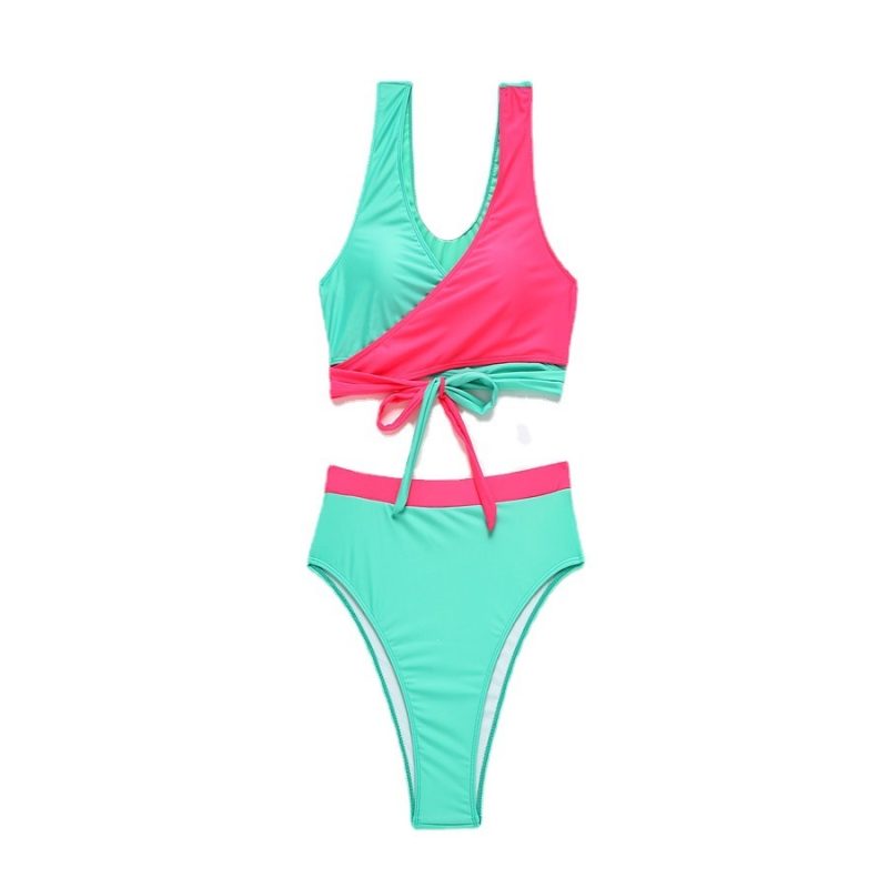 High Waist Split Cross Plus Size Bikini - Image 3