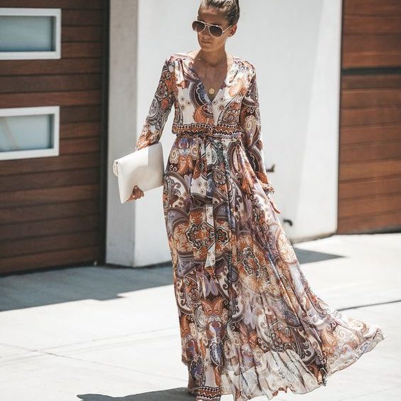 Long Sleeve V-Neck Dress