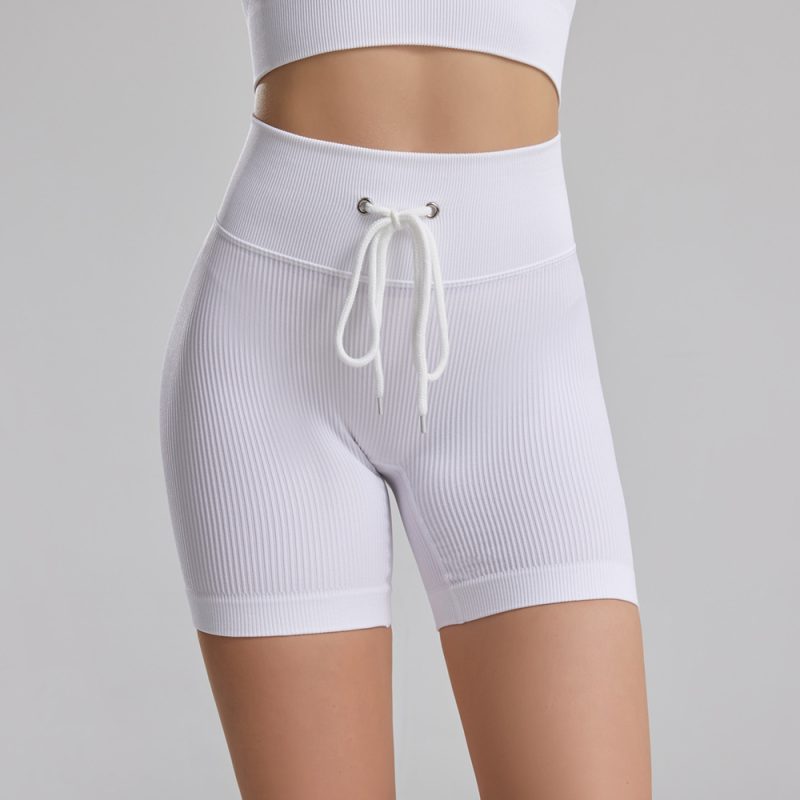 Plus Size Threaded Drawstring Yoga Short