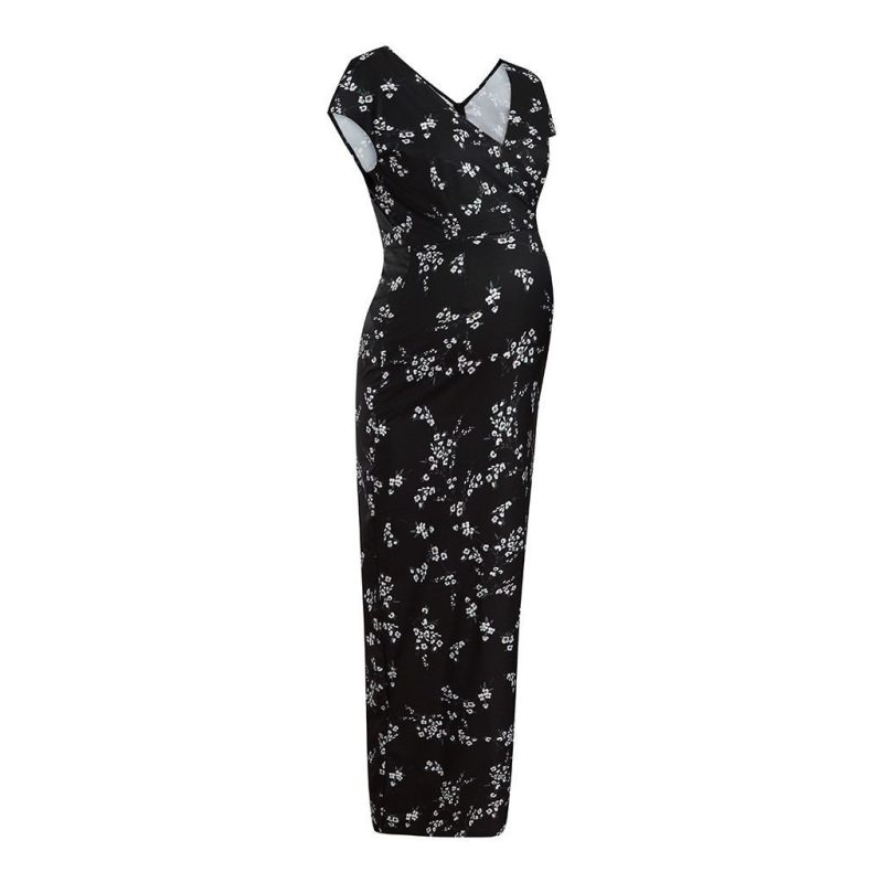 Printed Slim Thin Floral Chiffon Dress - Image 3