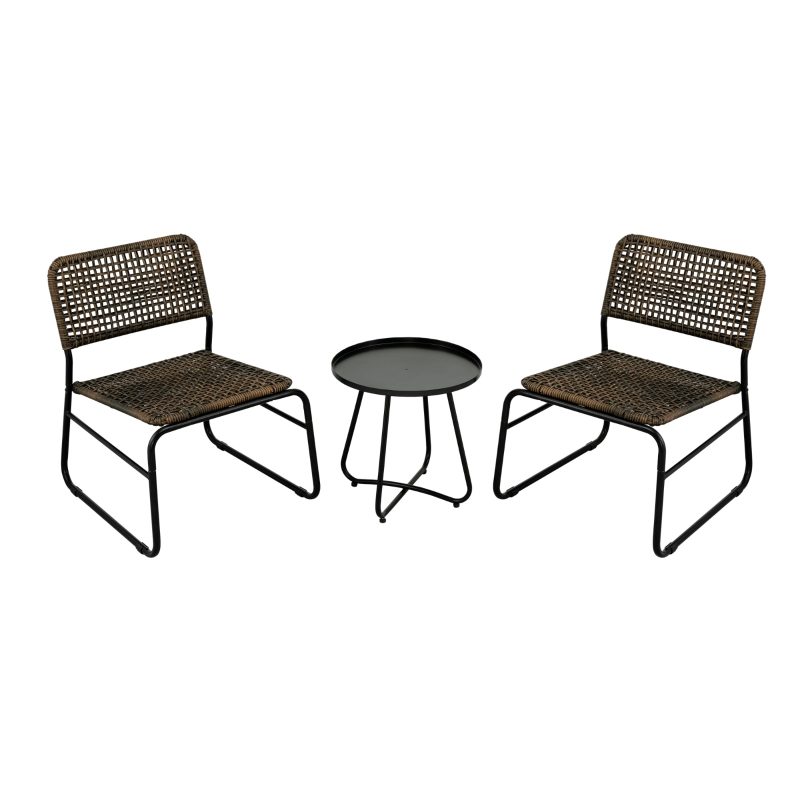 3 Piece Patio Modern Round Furniture Set - Image 4