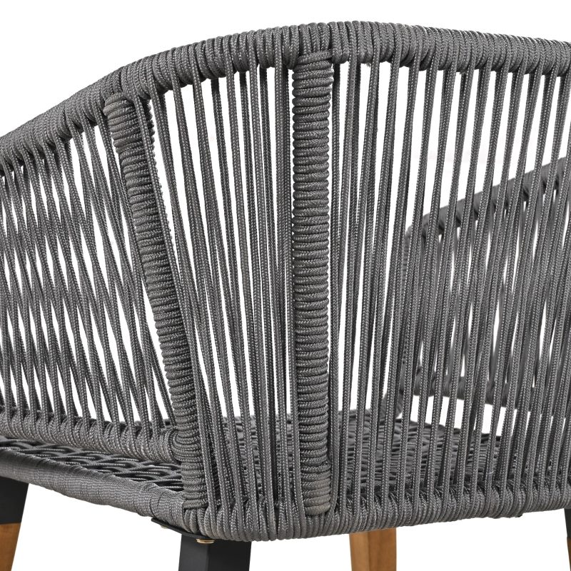 6-Piece Rope Acacia Wood Cool Bar Table Set - Image 10