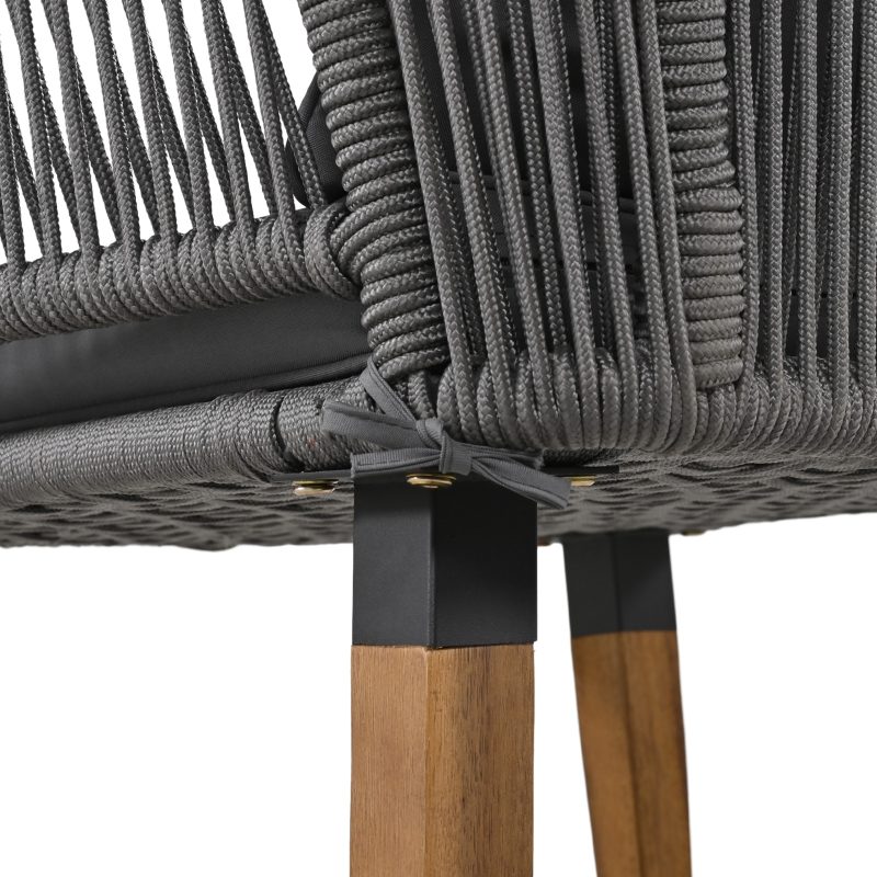 6-Piece Rope Acacia Wood Cool Bar Table Set - Image 9