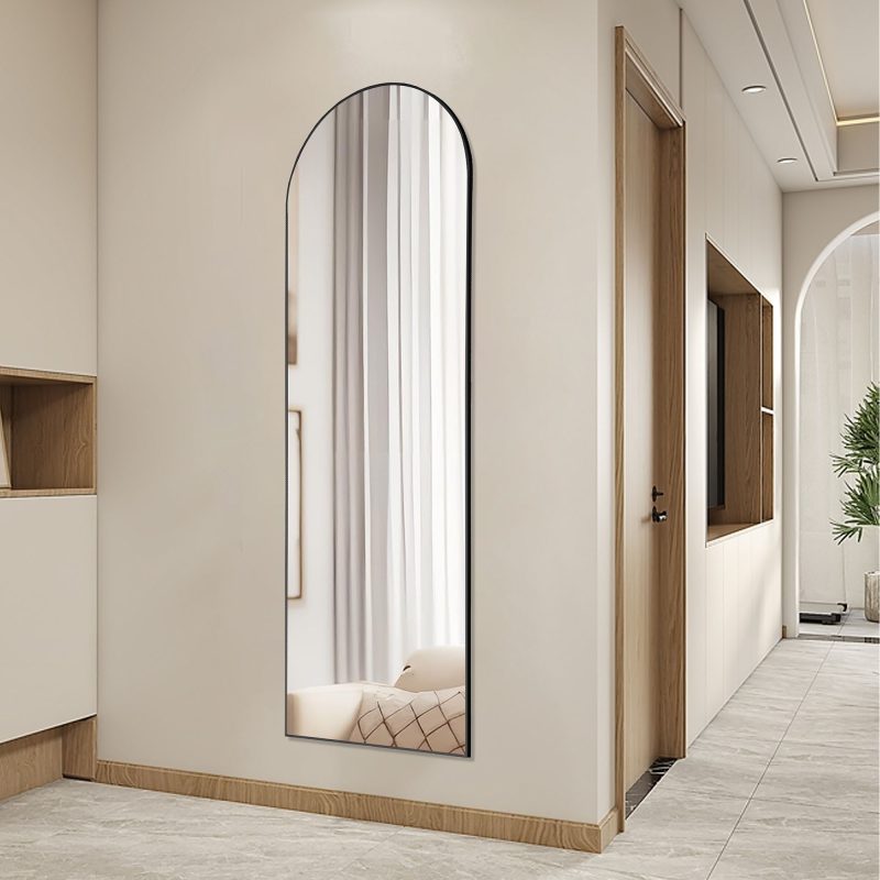Wall Mirror With Stand Aluminum Alloy Thin Frame