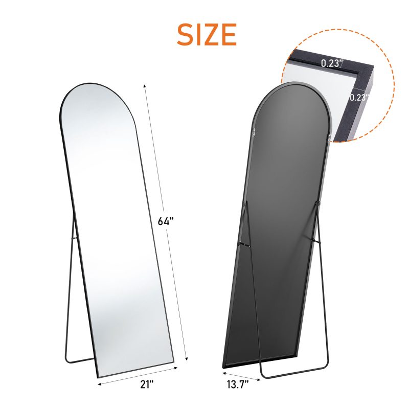 Wall Mirror With Stand Aluminum Alloy Thin Frame - Image 9
