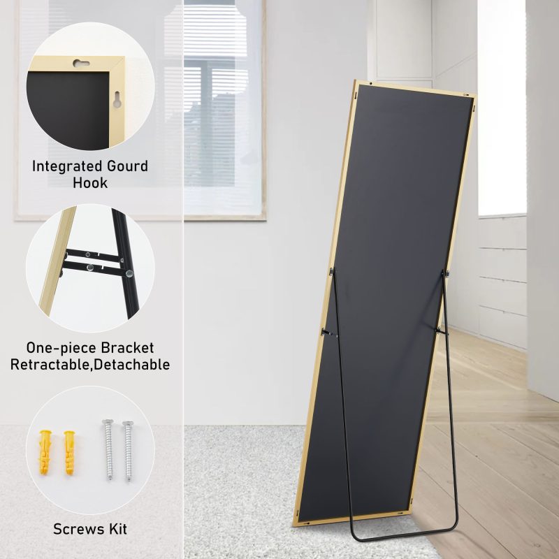 Wall Mirror With Stand Aluminum Alloy Thin Frame - Image 5