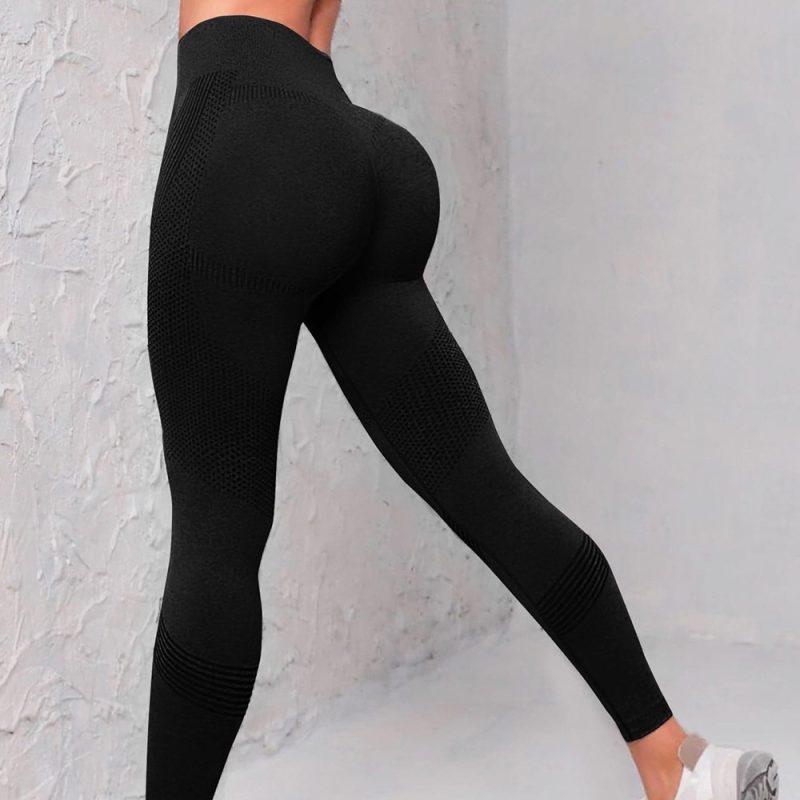 High Waist Striped Print Seamless Yoga Pants
