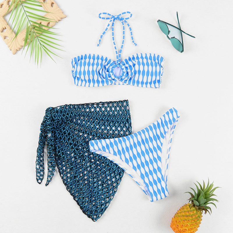 3-Pc Women's Tube Top Bikini Swimsuit - Image 6