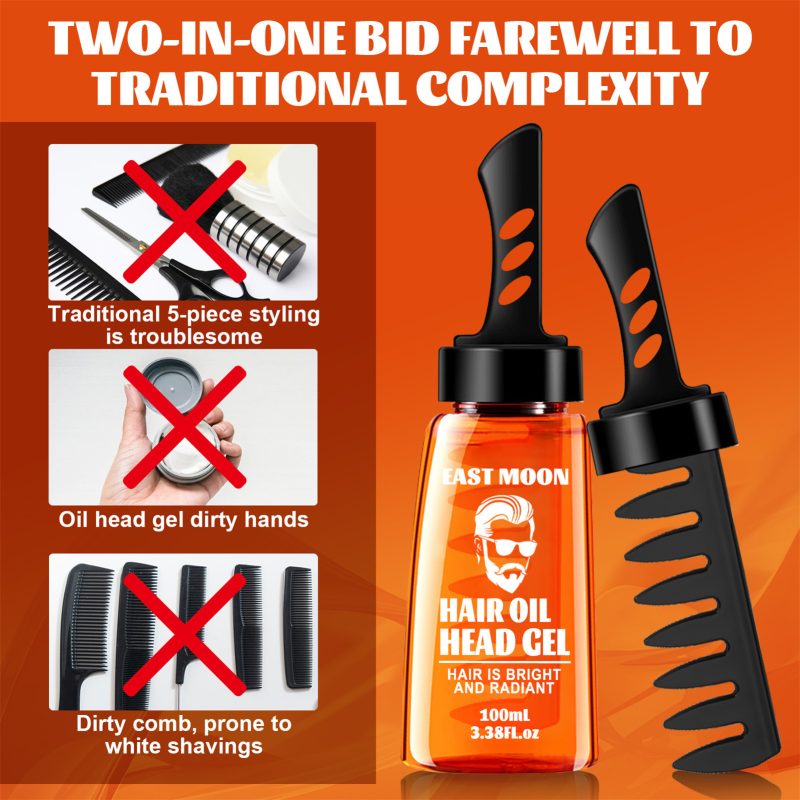 Moisturizing Long-lasting Men's Hair Wax Comb - Image 8