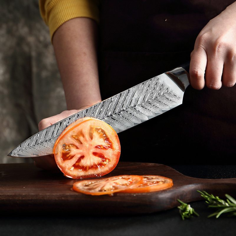Stainless Steel Damascus Knife Set - Image 2