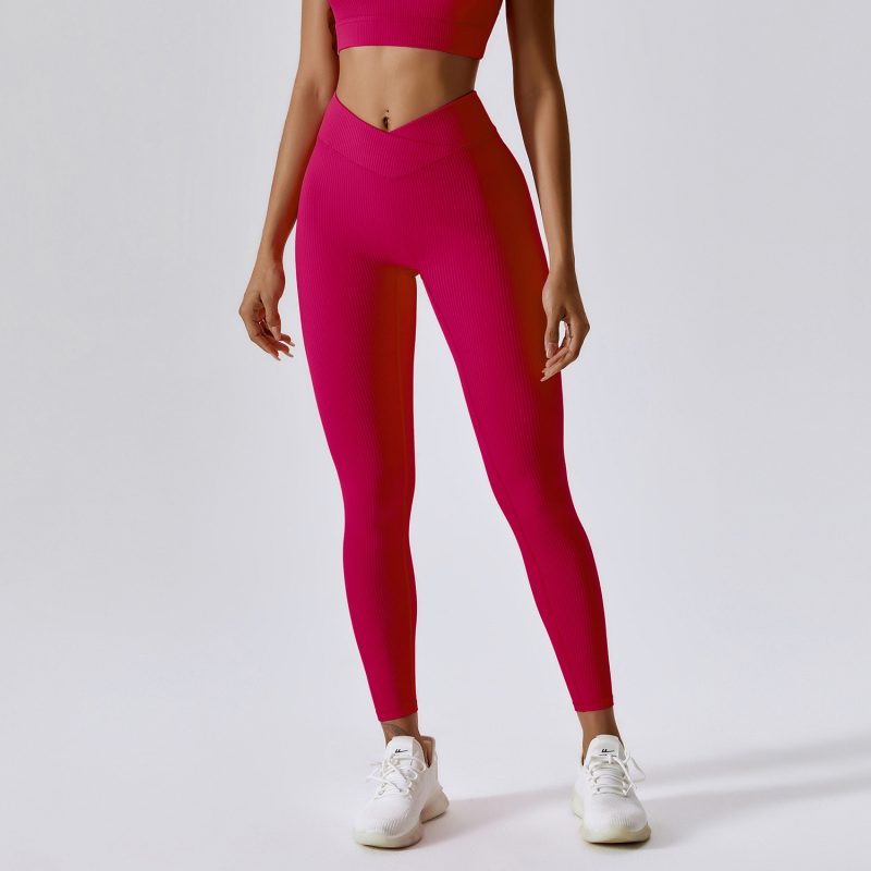 Threaded Tight Yoga Pants For Excersice