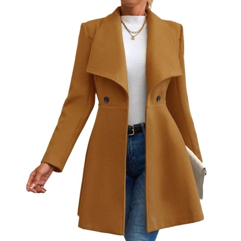 Slim Fit Long Fashion Lapel Coat - Image 3