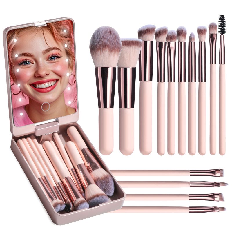 Rechargeable Luminous Makeup Brushes Mirror Suit - Image 3
