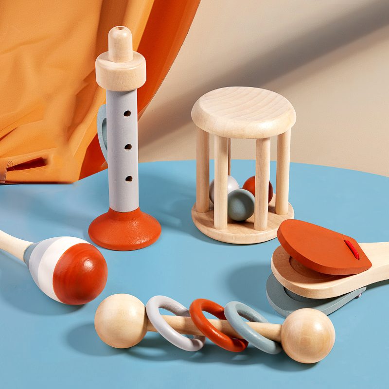 Wooden Cute Baby Rattle Toys