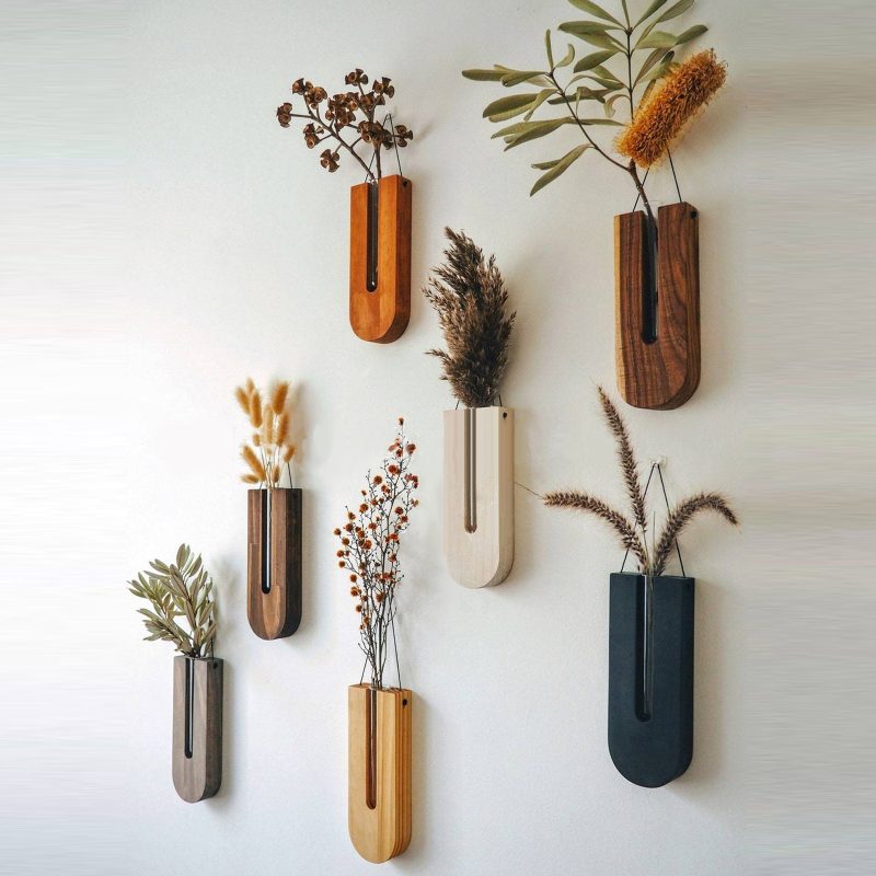 Wooden Indoor Wall Hanging Planter Vase - Image 4