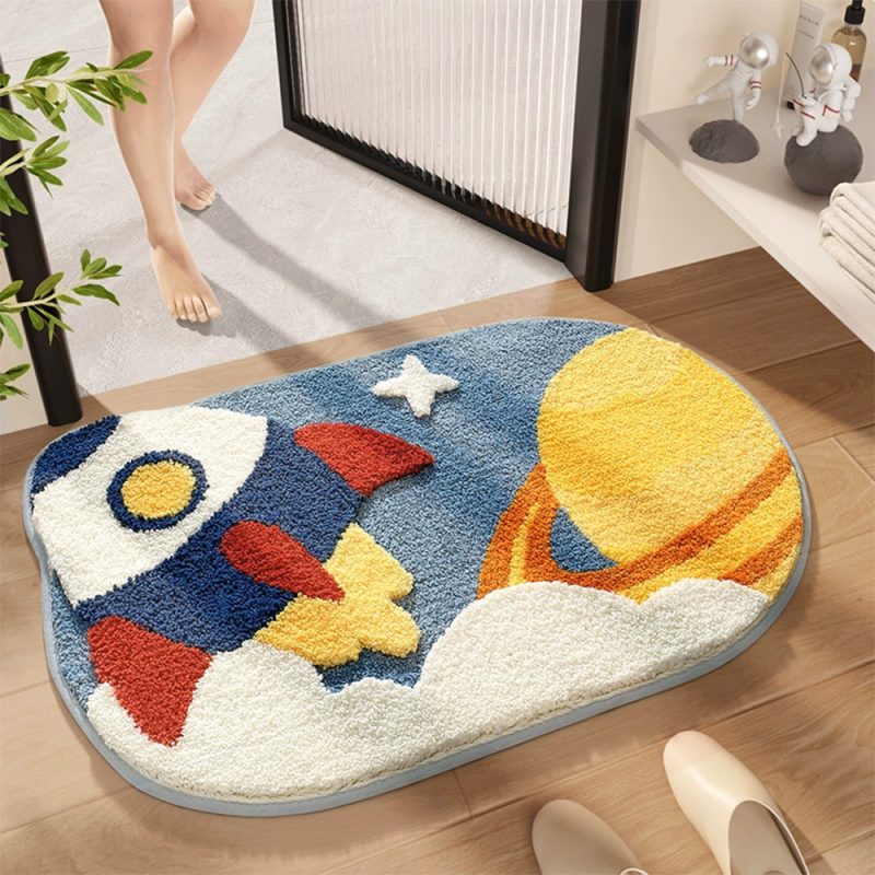 Non-slip Thickened Cartoon Rocket Bath Mat - Image 4