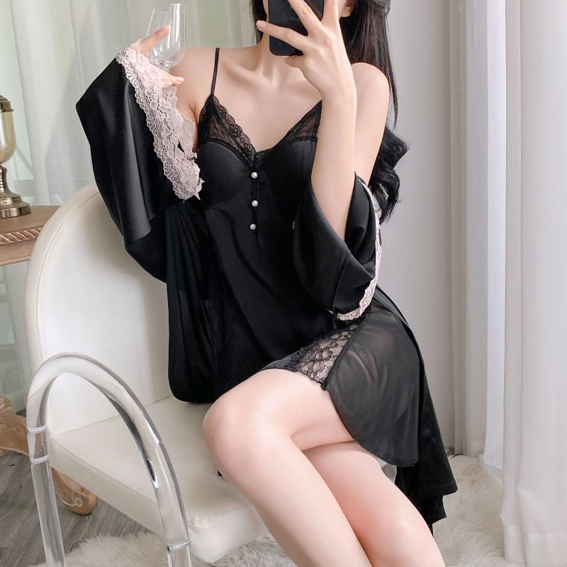 Ice Silk Gown Two-piece Set - Image 8