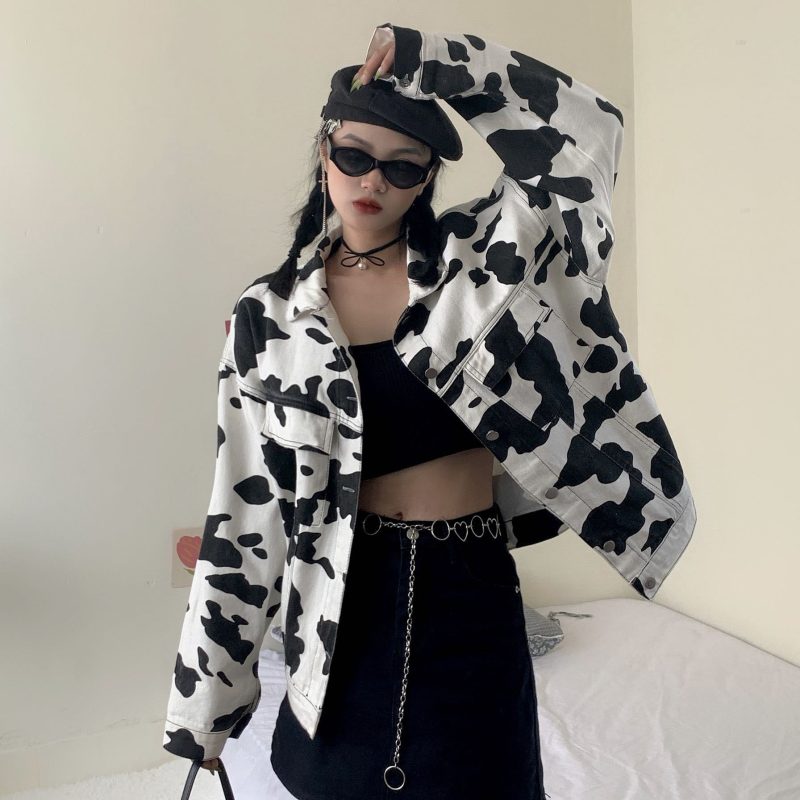 Cow Print Long Sleeve Jacket - Image 4