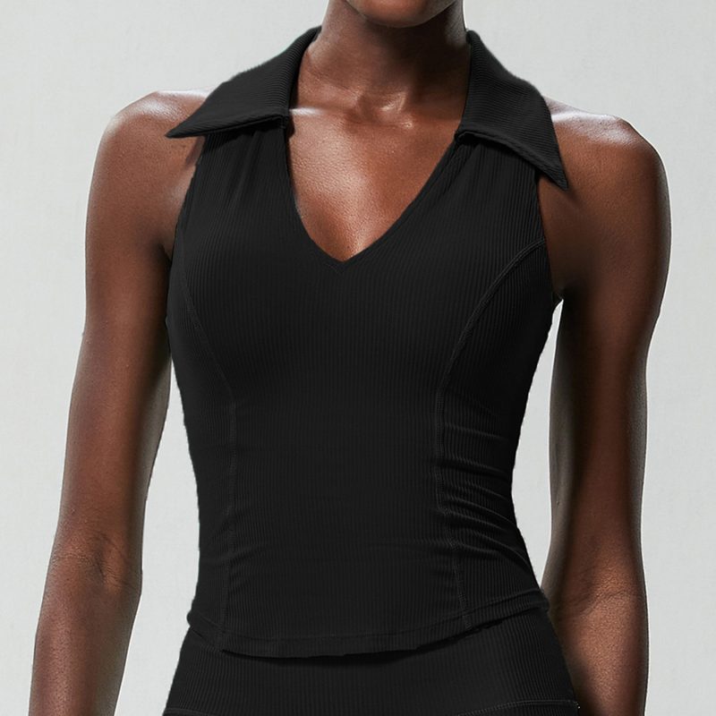 Shockproof Quick-drying V-Neck Collar Sports Top - Image 5