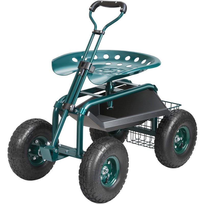 360 Degree Garden Cart Rolling Workseat With Wheel - Image 7