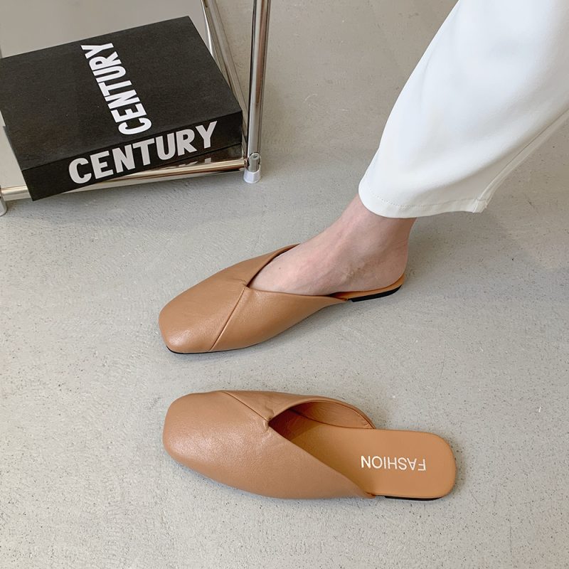 Square Toe Cap Half Slippers - Image 10