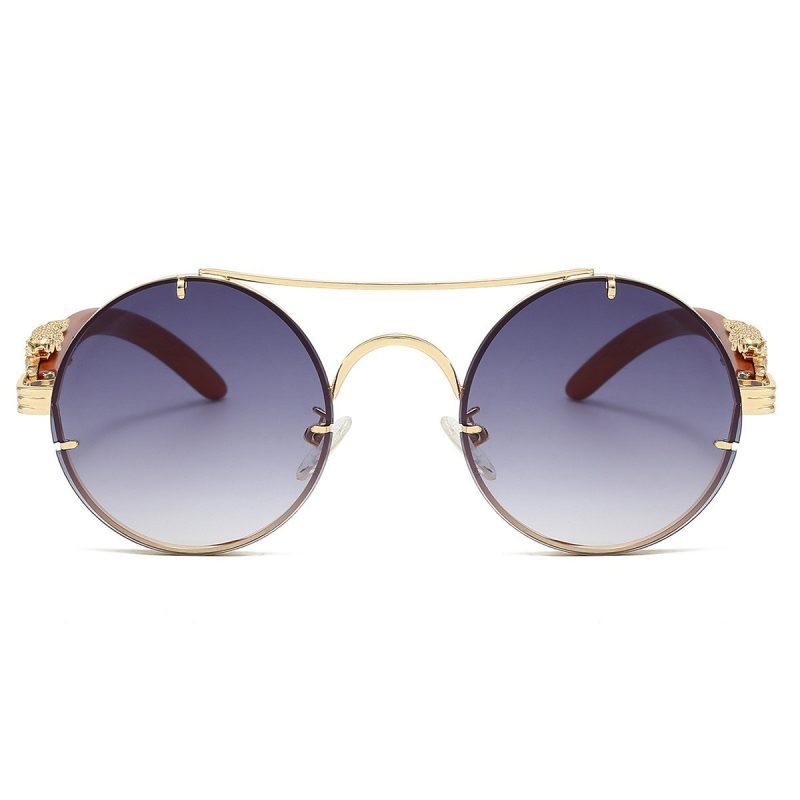 Retro Double Beam Leopard Head Sunglasses - Image 5