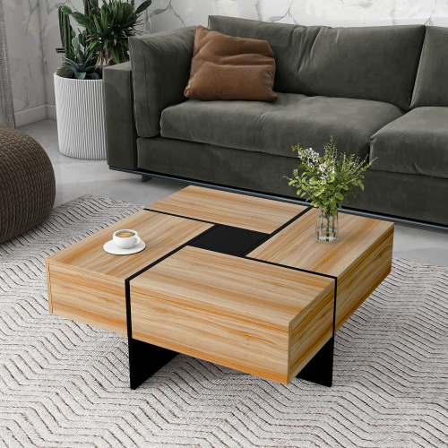 Unique Coffee Table With 4 Hidden Drawer