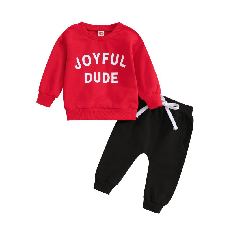 Round Neck Letter Print Top Trousers - Image 6