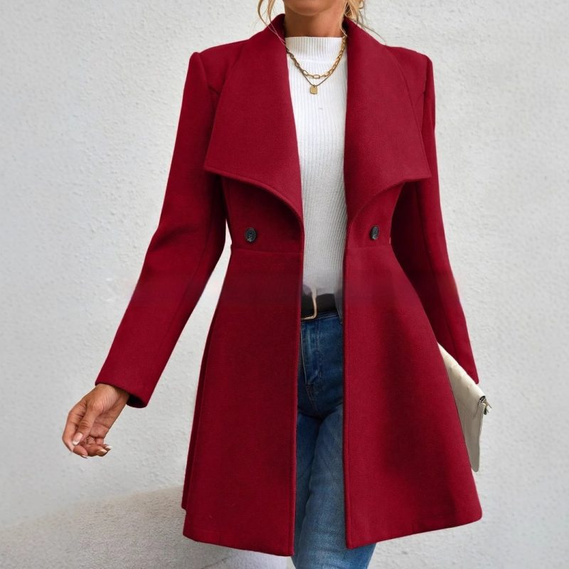 Slim Fit Long Fashion Lapel Coat - Image 2