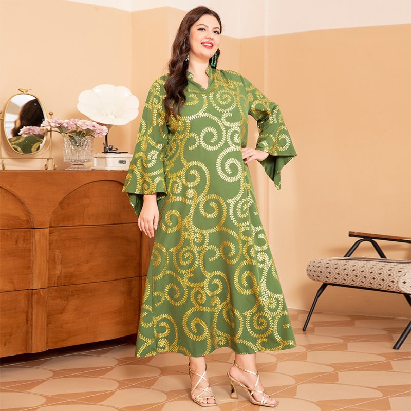 Flared Sleeve Plus Size Dresses - Image 4