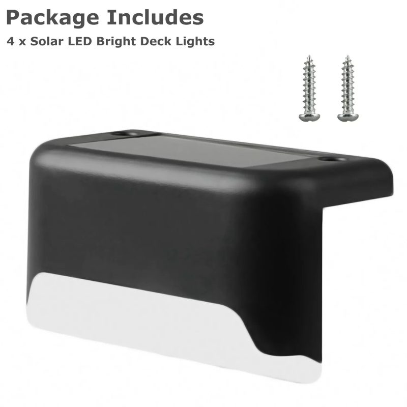 Outdoor 4 Solar LED Bright Deck Stair Lights - Image 9