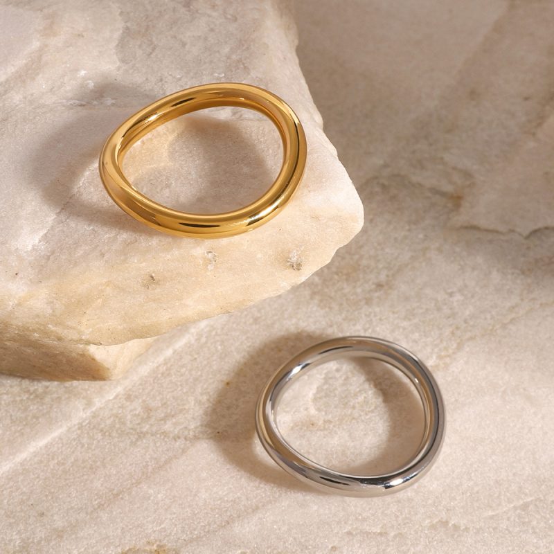 Miley Gold Silver Layered Irregular Rings - Image 5